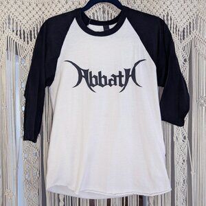 2007 Abbath Tour Shirt Men's Sm Baseball Tee Concert Shirt Cotton White Black